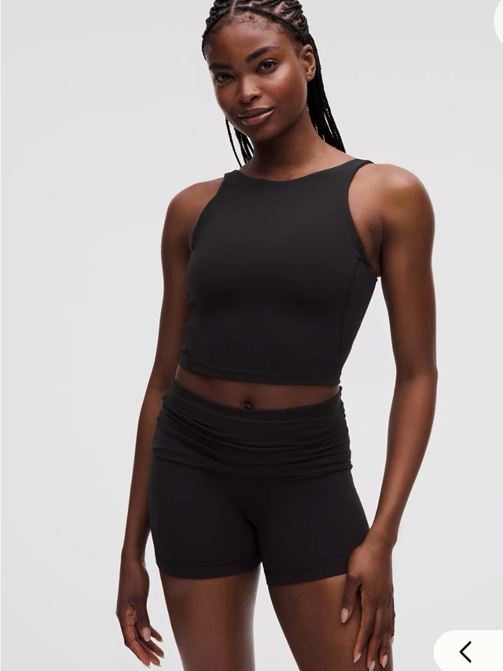 lululemon Align Tank Black Cropped with High Neckline